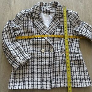 NANETTE LEPORE Tweed Black/white Blazer Size US 14 Like New